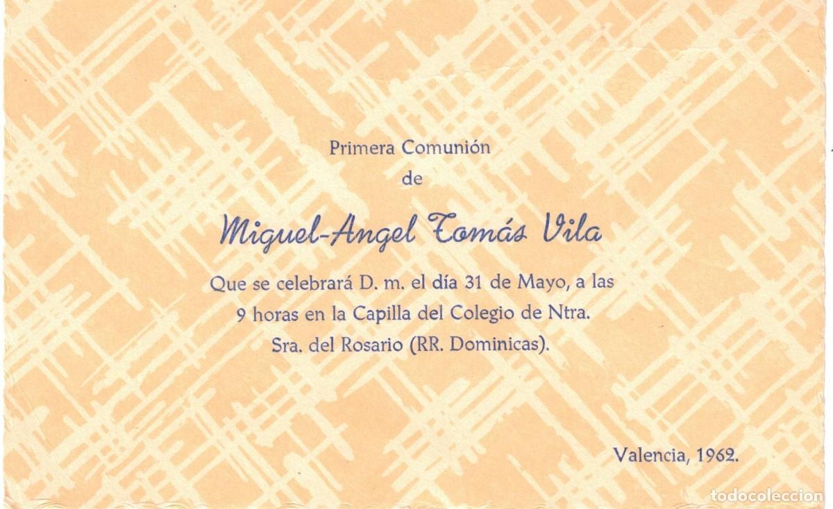 Otros art&iacute;culos de coleccionismo en papel: :::: CR47 - INVITACION DE PRIMERA COMUNION - VALENCIA 1962