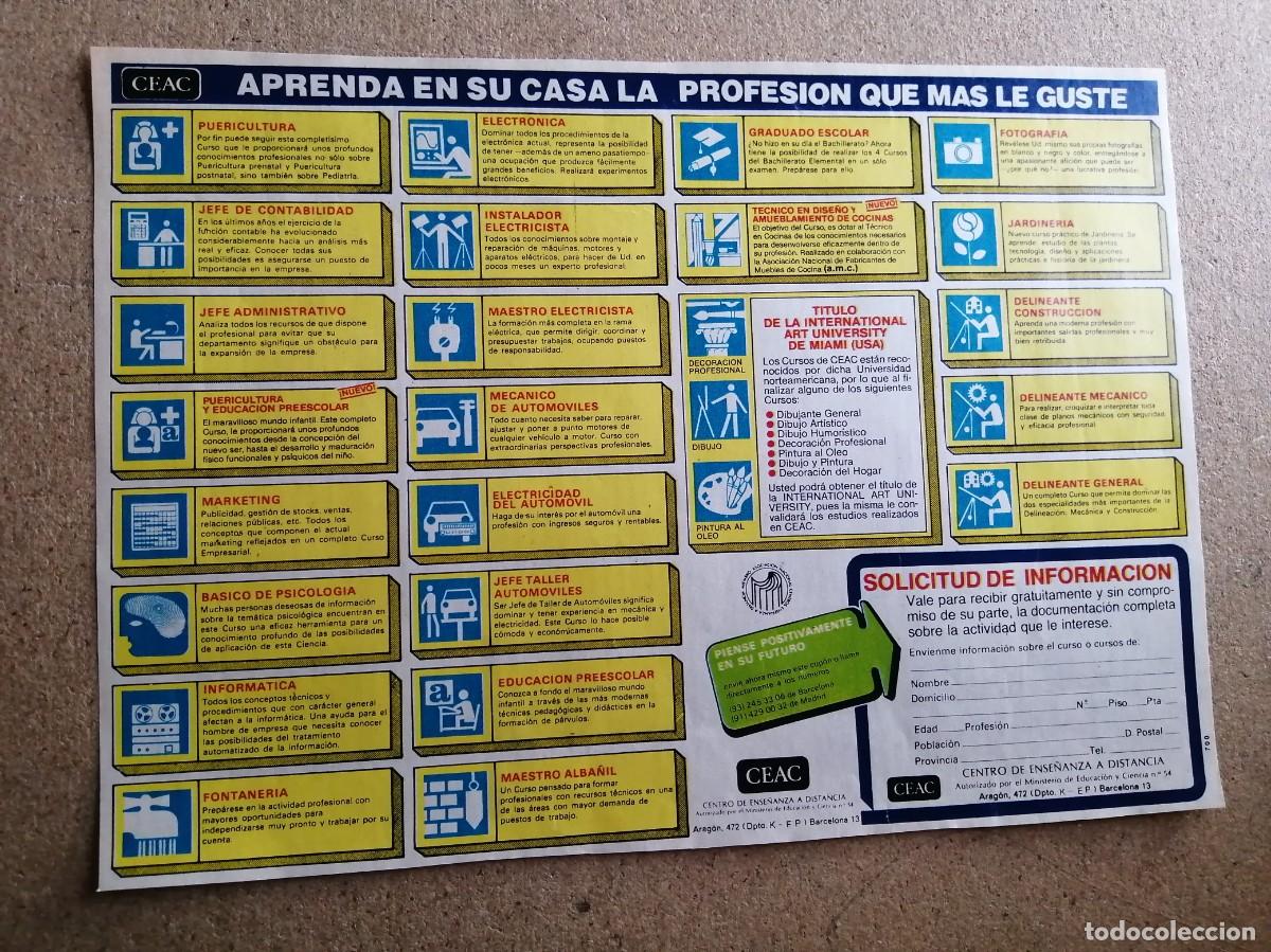 Otros art&iacute;culos de coleccionismo en papel: ANUNCIO ESTUDIOS CEAC - Foto 1