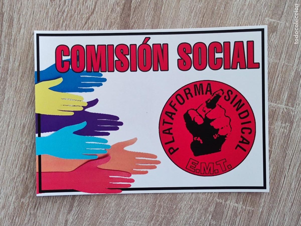 Sammelleidenschaft Andere Papierartikel: PEGATINA ADHESIVO - PLATAFORMA SINDICAL E.M.T. - SINDICATO AUTOBUSES MADRID