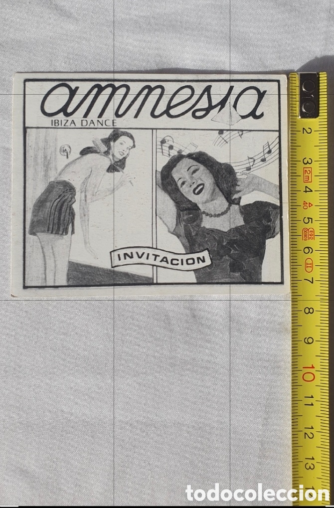 Otros art&iacute;culos de coleccionismo en papel: Invitaci&oacute;n Original Amnesia Ibiza (A&ntilde;o 1989) - Joya Vintage