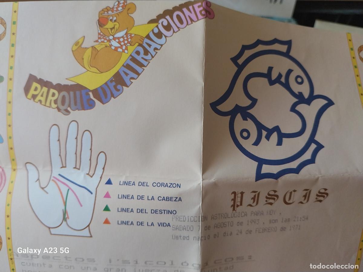 Otros art&iacute;culos de coleccionismo en papel: PARQUE ATRACCIONES MADRID 1993 HOROSCOPO HOJA ORIGINAL PISCIS 30.5X24CMS