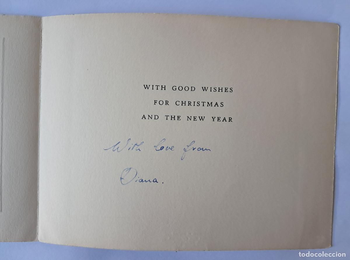 Otros art&iacute;culos de coleccionismo en papel: Felicitaci&oacute;n navide&ntilde;a firma aut&oacute;grafa original de Diana de Gales (Lady Di).