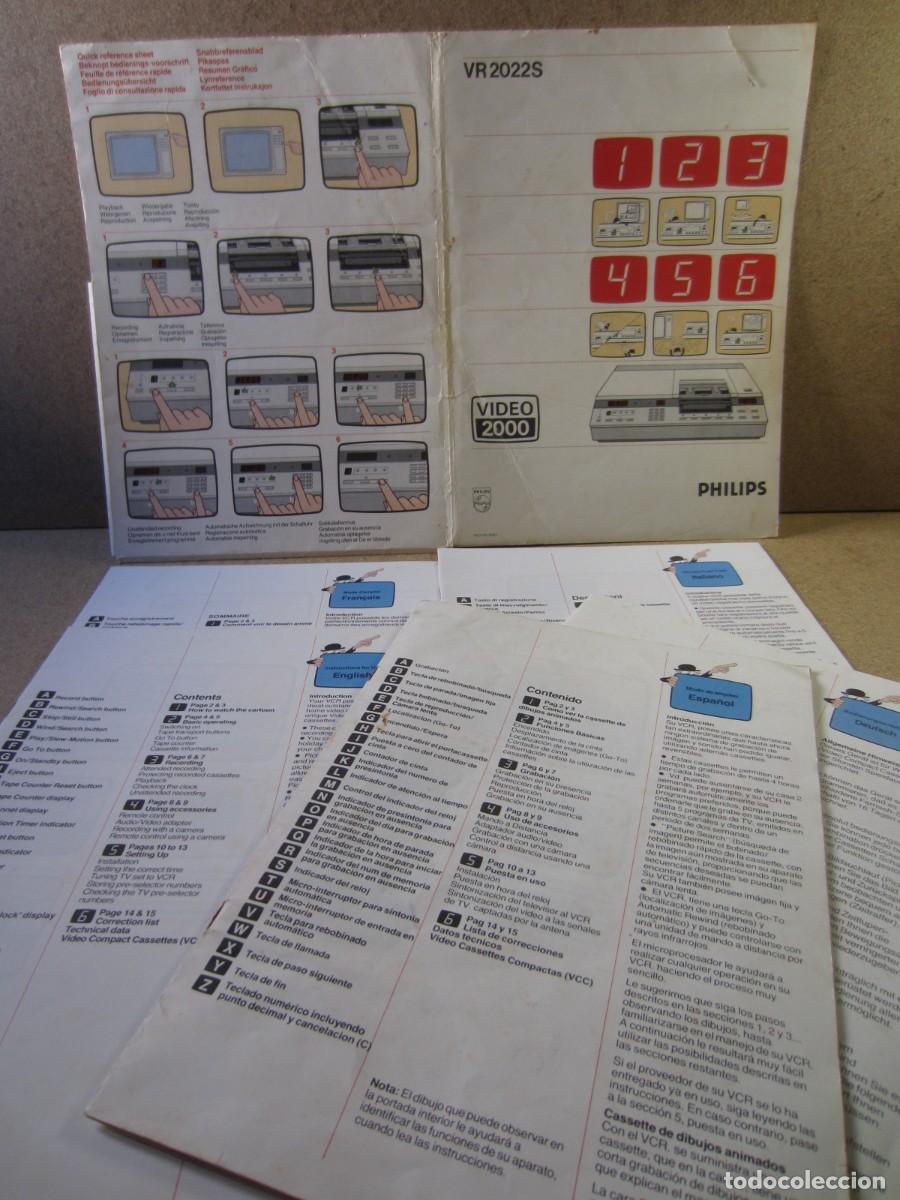 Otros art&iacute;culos de coleccionismo en papel: Manual de Instrucciones Reproductor Video 2000 Philips VR2022S