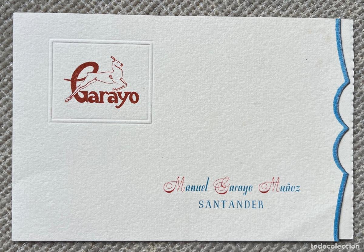 Otros art&iacute;culos de coleccionismo en papel: Tarjeta de Garayo (Santander) - Sastrer&iacute;a, confecciones, camiser&iacute;a - Nuevos locales