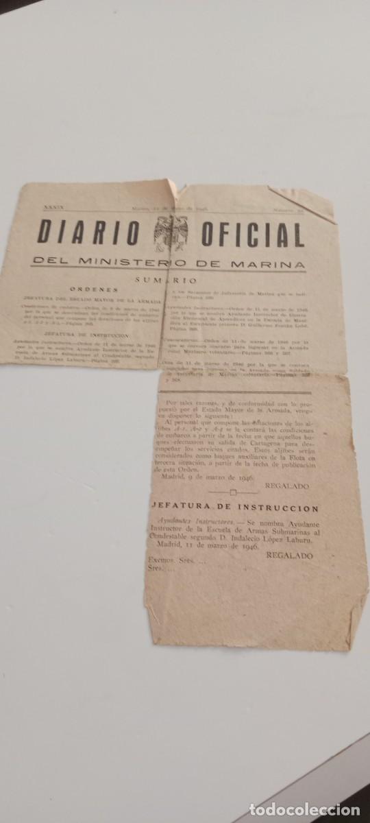 Otros art&iacute;culos de coleccionismo en papel: RECORTE DIARIO OFICIAL MINISTERIO DE MARINA EL DE FOTO C-VA3