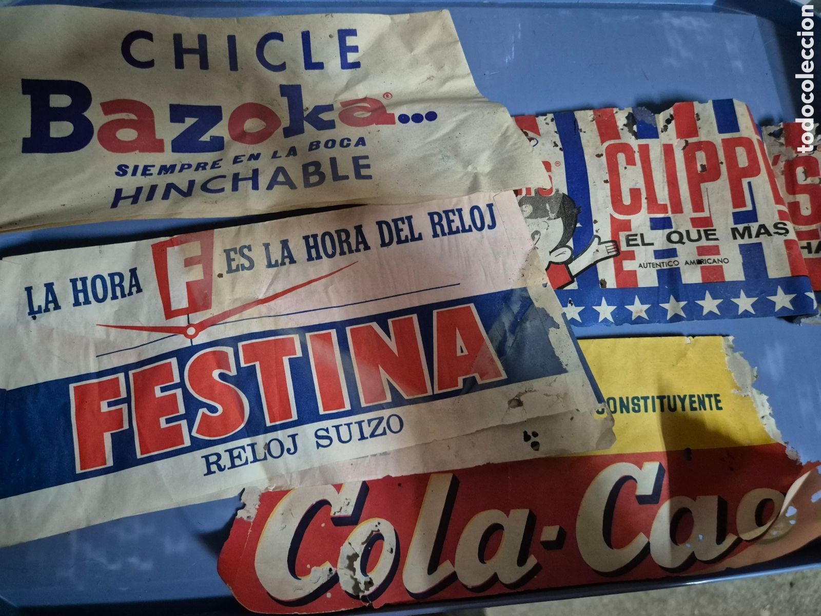 Otros art&iacute;culos de coleccionismo en papel: 4 GORROS PAPEL PUBLICITARIOS CHCLE BAZOKA CHICLE CLIPPERS COLA CAO FESTINA