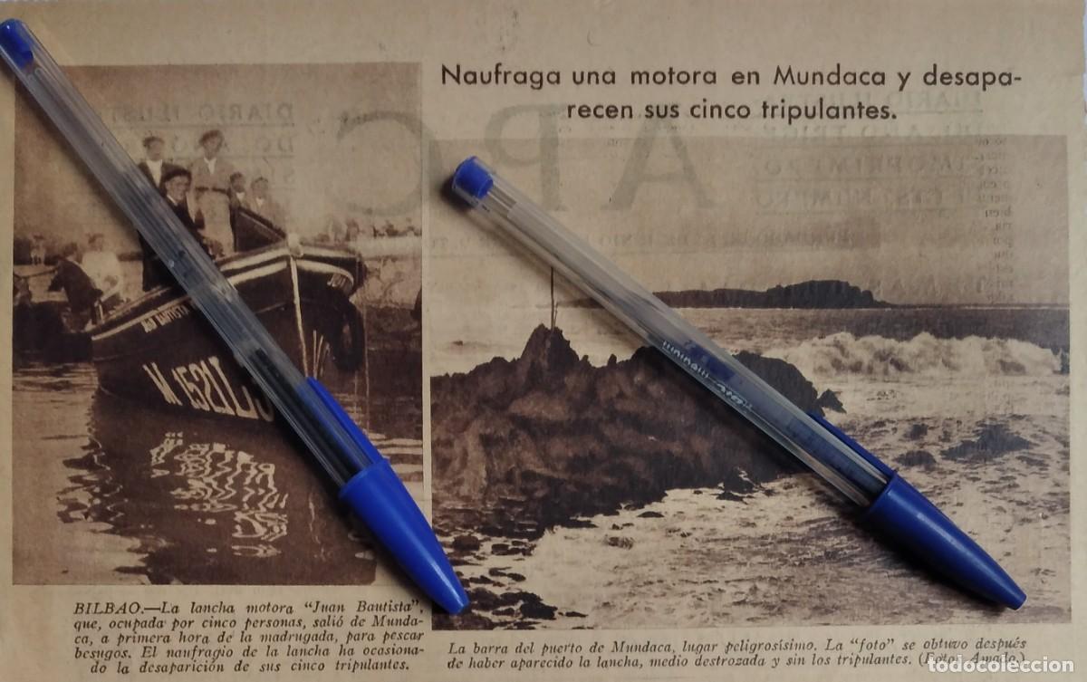 Otros art&iacute;culos de coleccionismo en papel: MUNDACA BILBAO NAUFRAGIO LANCHA JUAN BAUTISTA BARRA DEL PUERTO RECORTE DE PRENSA A&Ntilde;O 1935