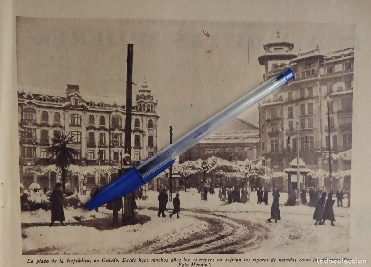 Otros art&iacute;culos de coleccionismo en papel: OVIEDO PLAZA DE LA REP&Uacute;BLICA FOTOGRAF&Iacute;A GRAN NEVADA RECORTE PRENSA A&Ntilde;O 1935