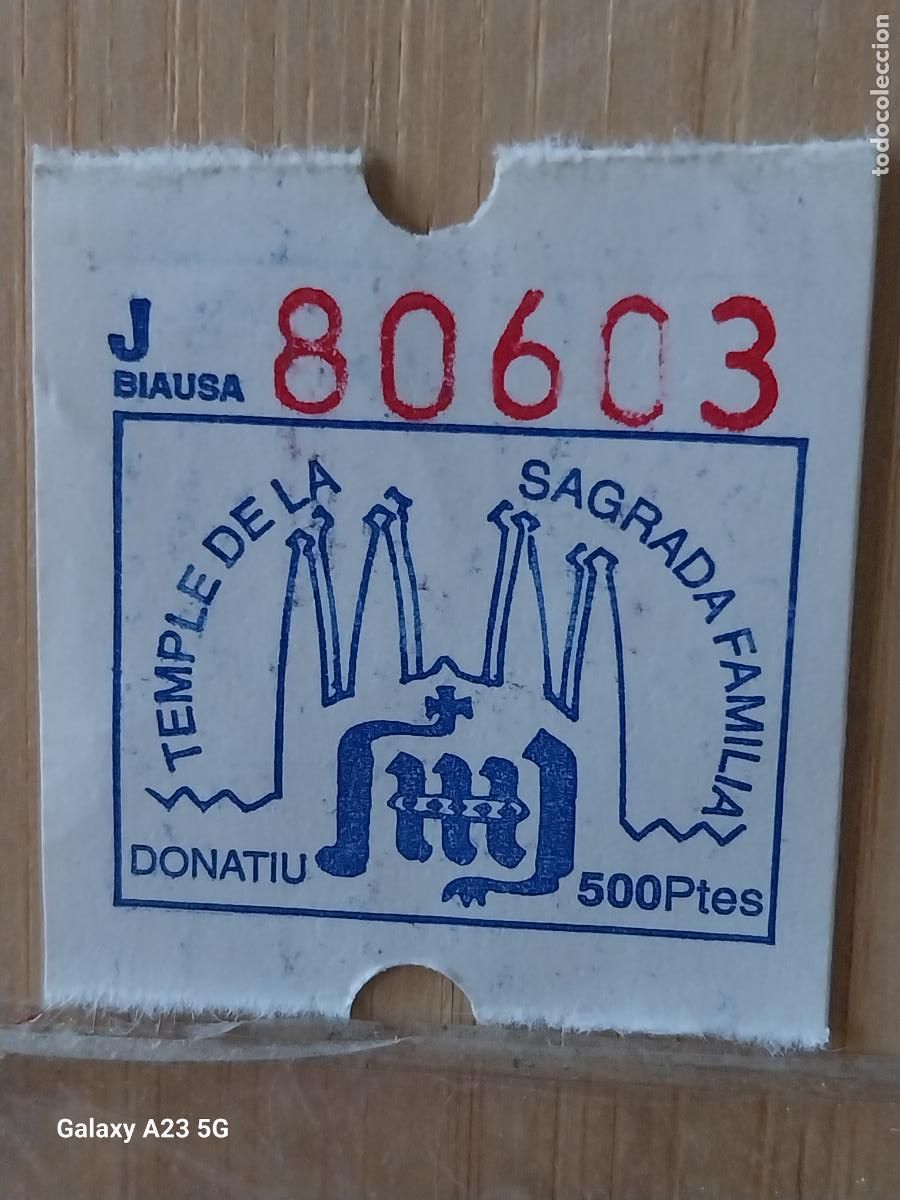 Otros art&iacute;culos de coleccionismo en papel: SAGRADA FAMILIA ENTRADA A&Ntilde;OS 90 80603 ORIGINAL 2.9CMS