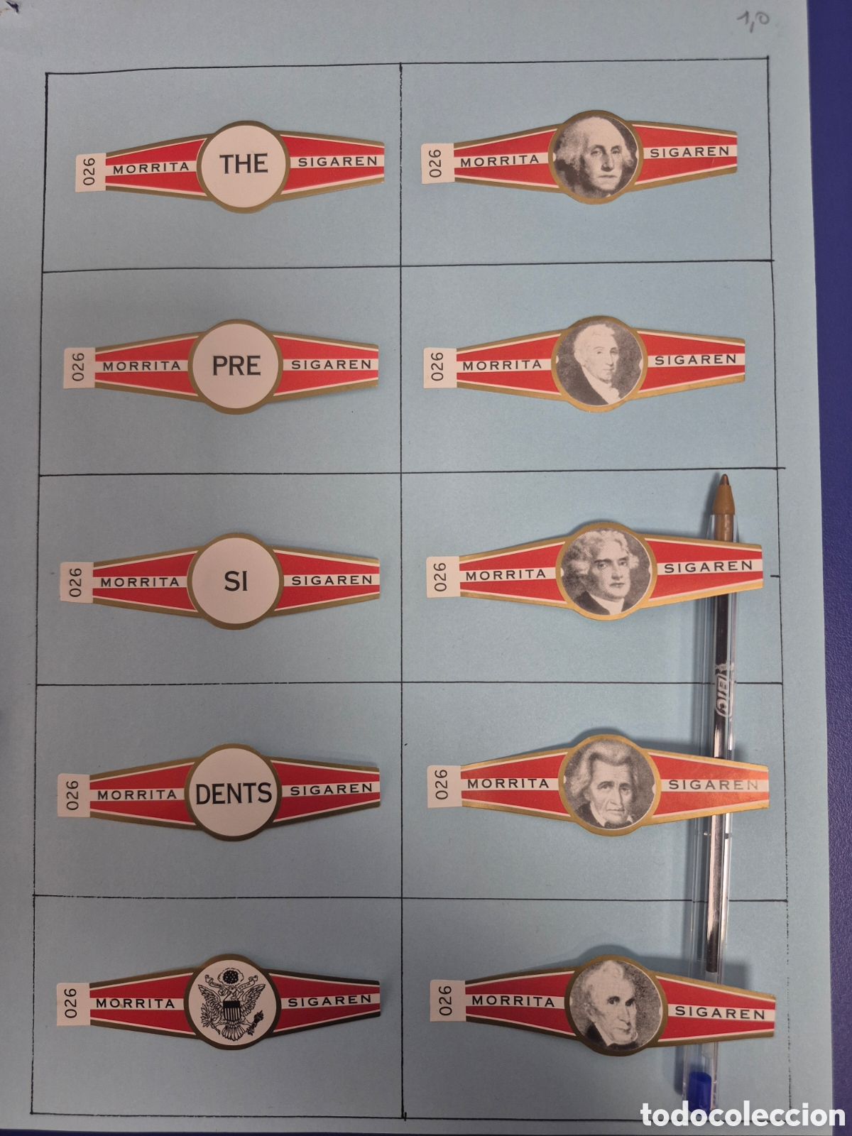Otros art&iacute;culos de coleccionismo en papel: 30 VITOLAS MORRITA PRESIDENTES SERIE COMPLETA ROJO