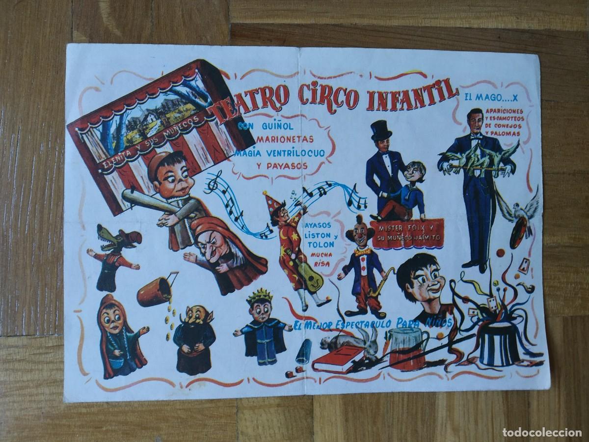 Otros art&iacute;culos de coleccionismo en papel: FLYER INVITACION TEATRO CIRCO INFANTIL PAYASOS GUI&Ntilde;OL MARIONETAS VENTRILOCUO MAGO CINE MAGALLANES
