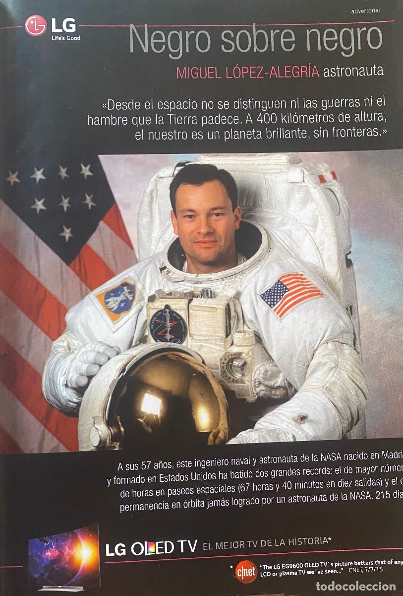 Otros art&iacute;culos de coleccionismo en papel: Publicidad de LG, con astronauta Miguel L&oacute;pez-Alegr&iacute;a. P&aacute;gina de revista a&ntilde;o 2015, enmarcable. Nueva
