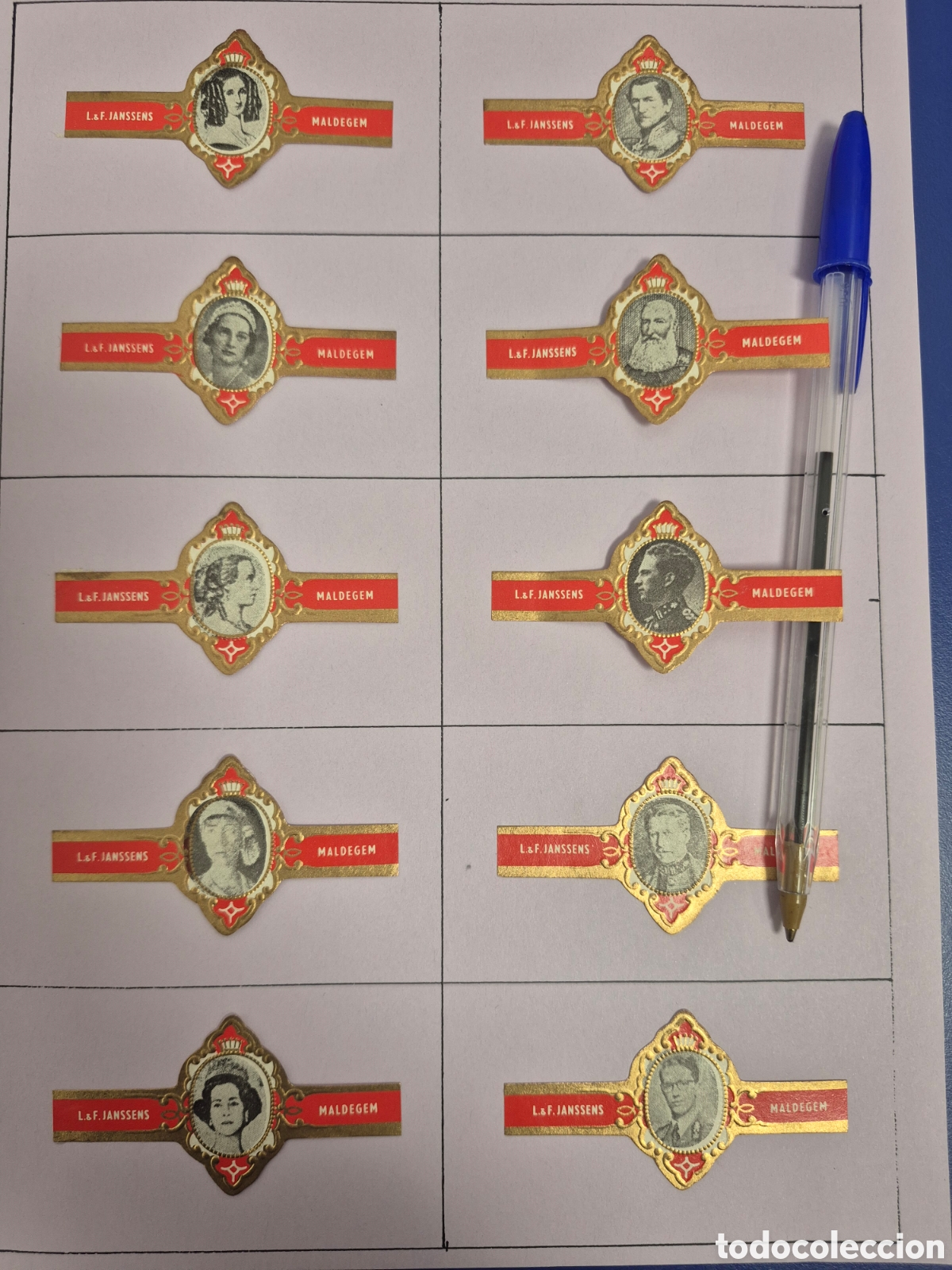Otros art&iacute;culos de coleccionismo en papel: 10 VITOLAS L&F JANSSENS DINASTIA BELGA SERIE COMPLETA