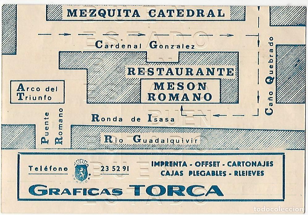Otros art&iacute;culos de coleccionismo en papel: CORDOBA BAR RESTAURANTE MESON ROMANO TARJETA PUBLICITARIA RONDA DE ISASA M59