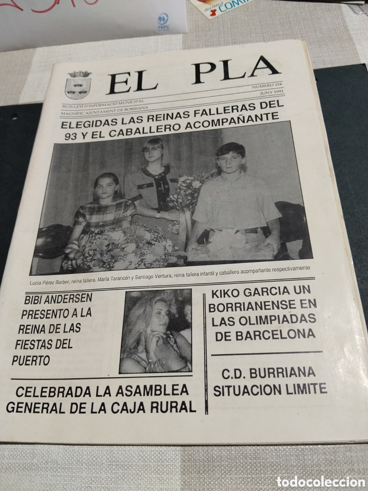 Otros art&iacute;culos de coleccionismo en papel: Bolet&iacute;n informativo municipal EL PLA Burriana 1992