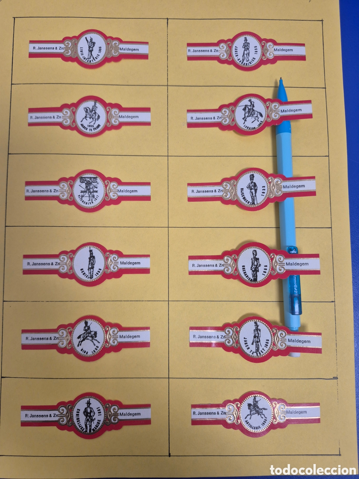 Otros art&iacute;culos de coleccionismo en papel: 12 VITOLAS R. JANSSENS UNIFORMES MILITARES SERIE COMPLETA