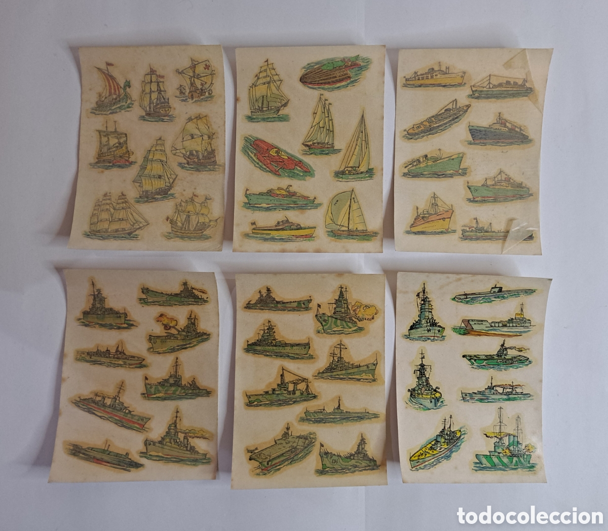 Otros art&iacute;culos de coleccionismo en papel: LOTE 6 L&Aacute;MINAS CALCOMAN&Iacute;AS INDUSTRIALES NUBIOLA. BARCOS / BARCOS DE GUERRA. NUEVAS.
