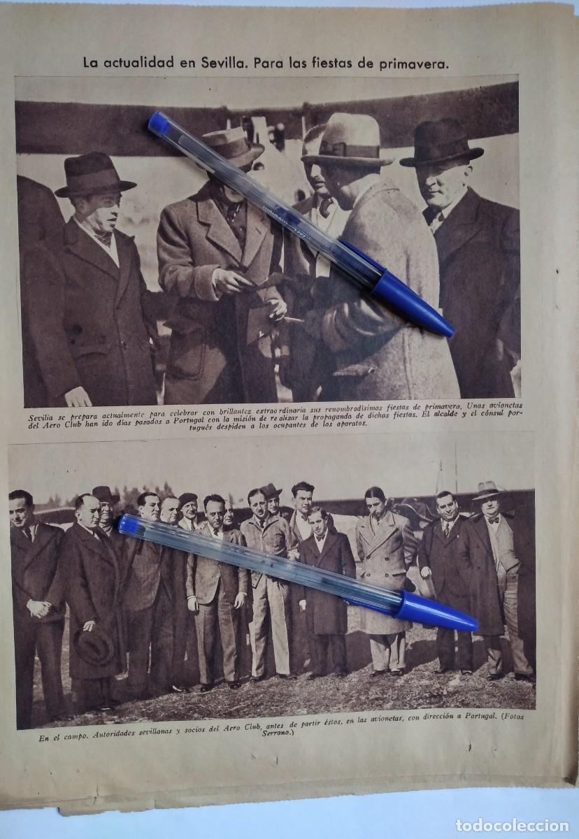Otros art&iacute;culos de coleccionismo en papel: SEVILLA AUTORIDADES ALCALDE SOCIOS AERO CLUB AVIONETAS A PORTUGAL PROPAGANDA FIESTAS PRIMAVERA 1935