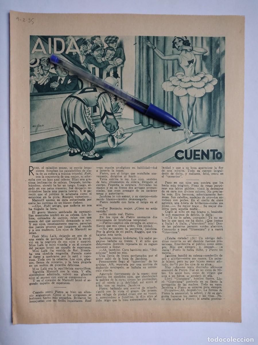 Otros art&iacute;culos de coleccionismo en papel: JOSEFINA BOLINAGA UGARTE VALMASEDA AIDA CUENTO DIBUJOS DE ECHEA DOS P&Aacute;GINAS PRENSA A&Ntilde;O 1935