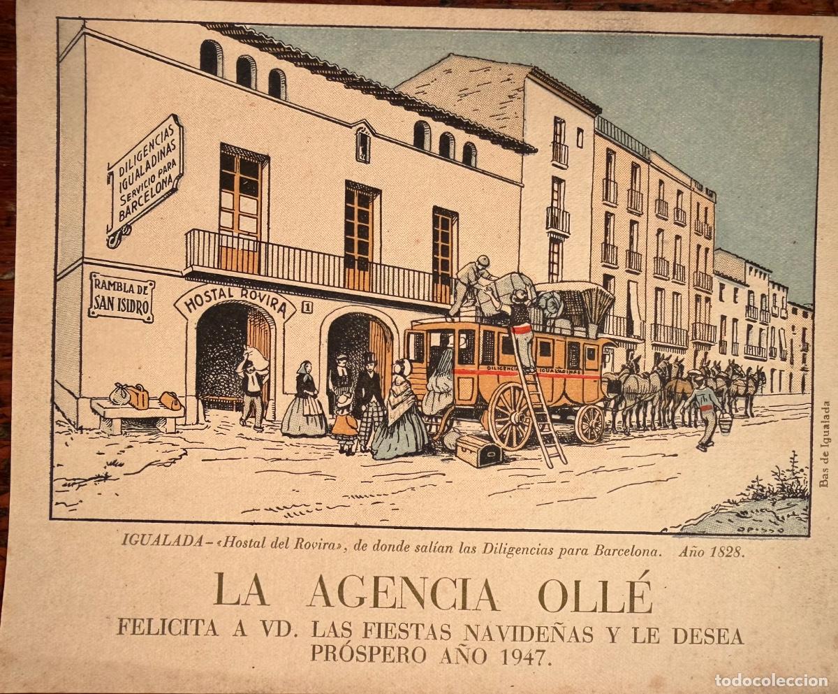 Otros art&iacute;culos de coleccionismo en papel: FELICITACION A&Ntilde;O 1947. LA AGENCIA OLL&Eacute;. IGUALADA, HOTAL DEL ROVIRA.
