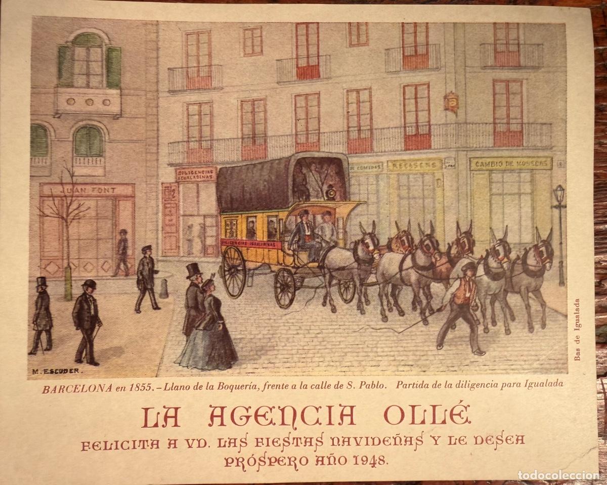 Otros art&iacute;culos de coleccionismo en papel: FELICITACION A&Ntilde;O 1948. LA AGENCIA OLL&Eacute;. BARCELONA 1855