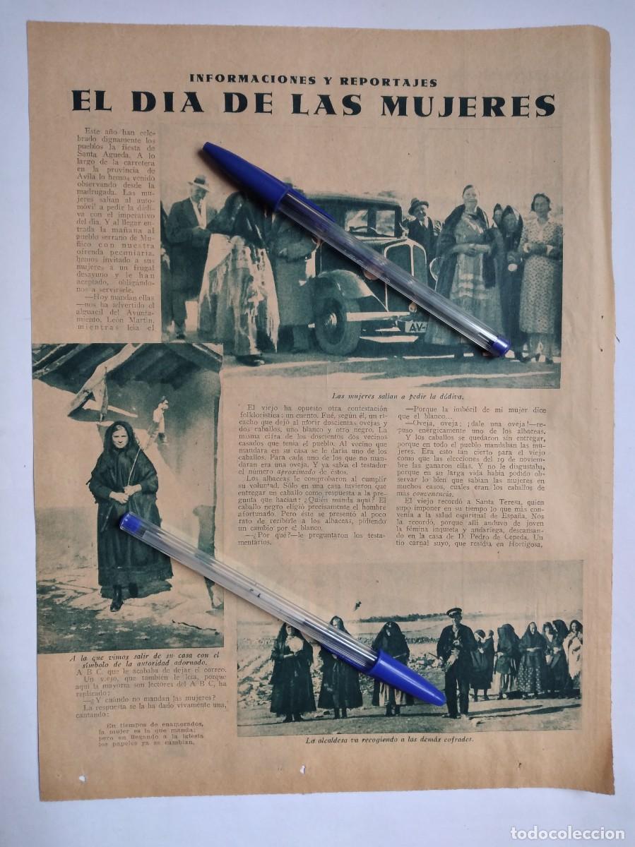 Otros art&iacute;culos de coleccionismo en papel: MU&Ntilde;ICO &Aacute;VILA SANTA AGUEDA MANDAN LAS MUJERES BAILE INDUMENTARIA TRADICIONAL REPORTAJE A&Ntilde;O 1935
