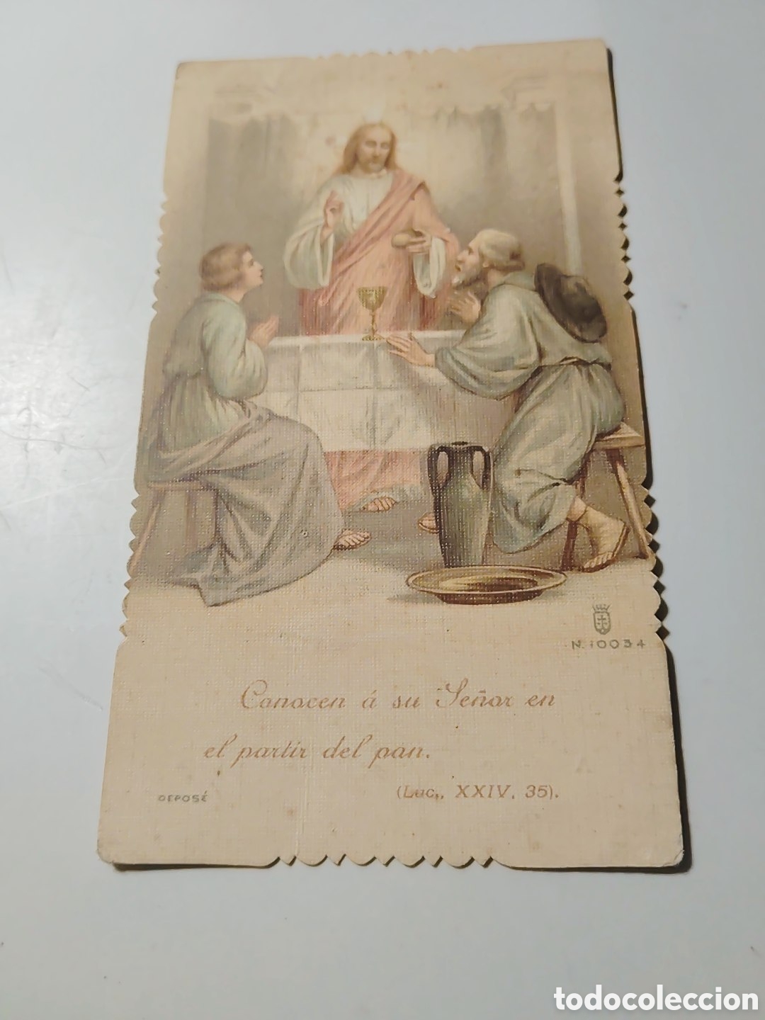 Otros art&iacute;culos de coleccionismo en papel: A&ntilde;o 1915. Impresi&oacute;n cromolitografias. Reverso PRIMERA MISA