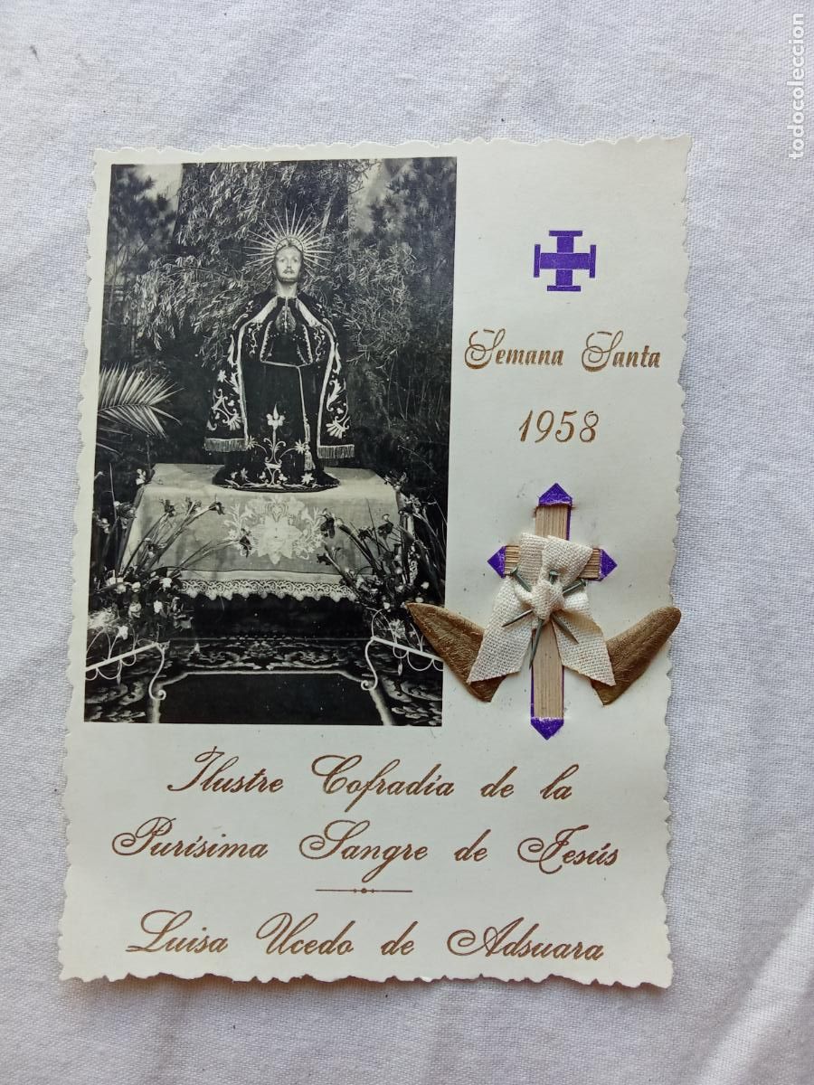 Otros art&iacute;culos de coleccionismo en papel: Castell&oacute;n, Ilustre cofradia de la Pur&iacute;sima Sangre de Jes&uacute;s 1958 Luisa Ucedo de Adsuara N-doc 9