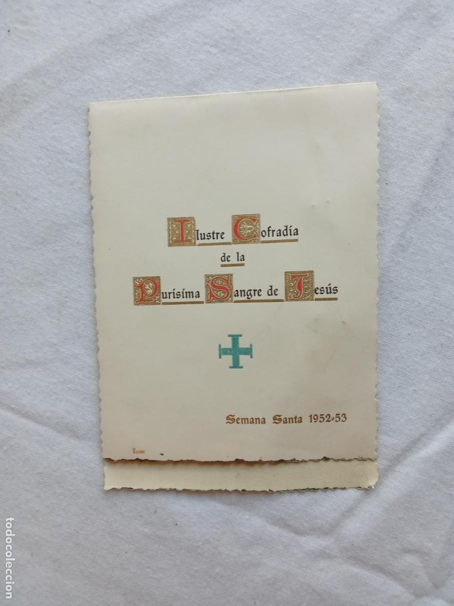 Otros art&iacute;culos de coleccionismo en papel: Castell&oacute;n Ilustre Cofrad&iacute;a de la Pur&iacute;sima Sangre de Jes&uacute;s, 1952-53 Mar&iacute;a Blasco de Ramos N-doc 23