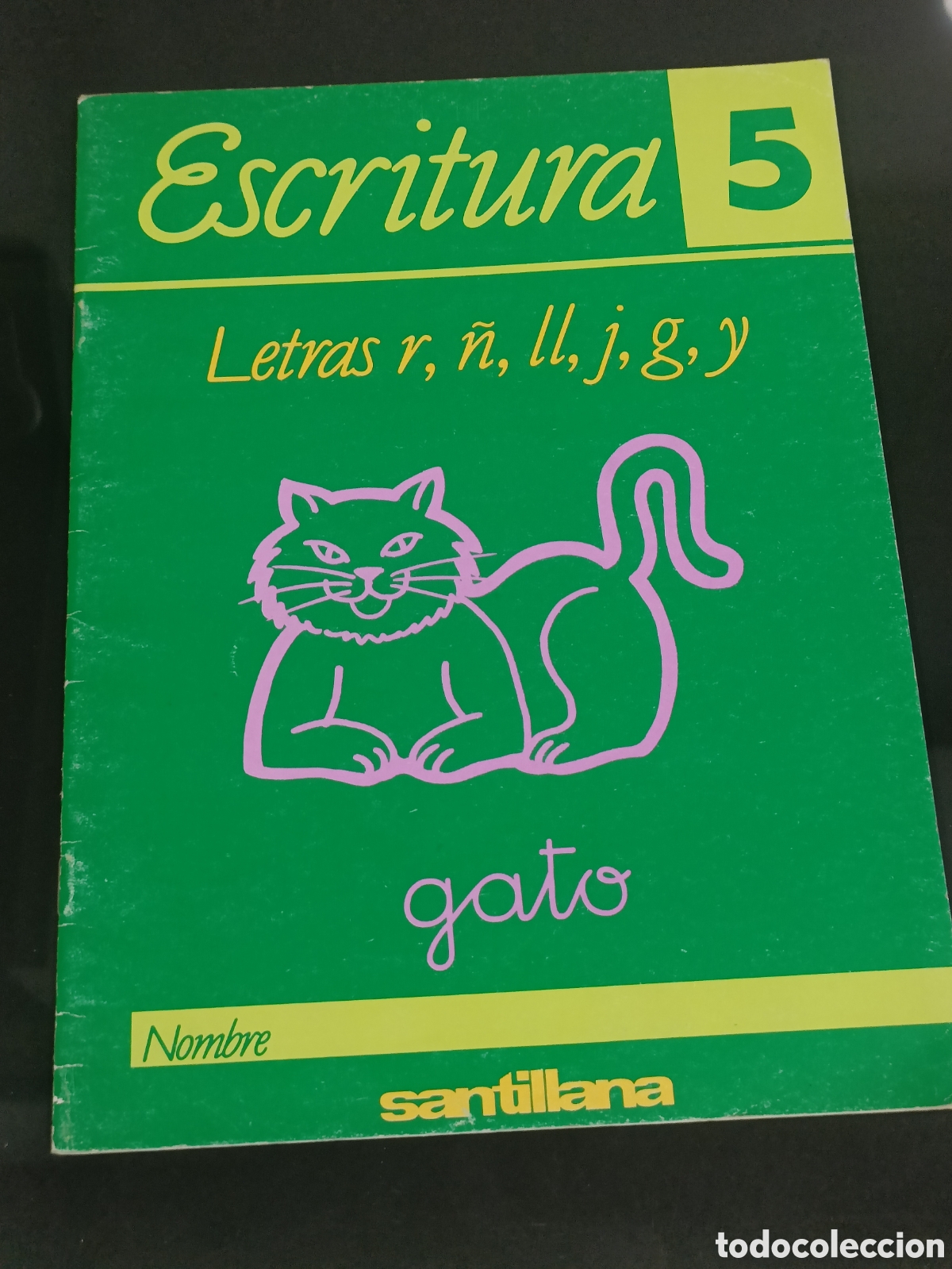 Otros art&iacute;culos de coleccionismo en papel: 1991 Cuaderno escolar de caligraf&iacute;a titulado Escritura 5, editado por Santillana.