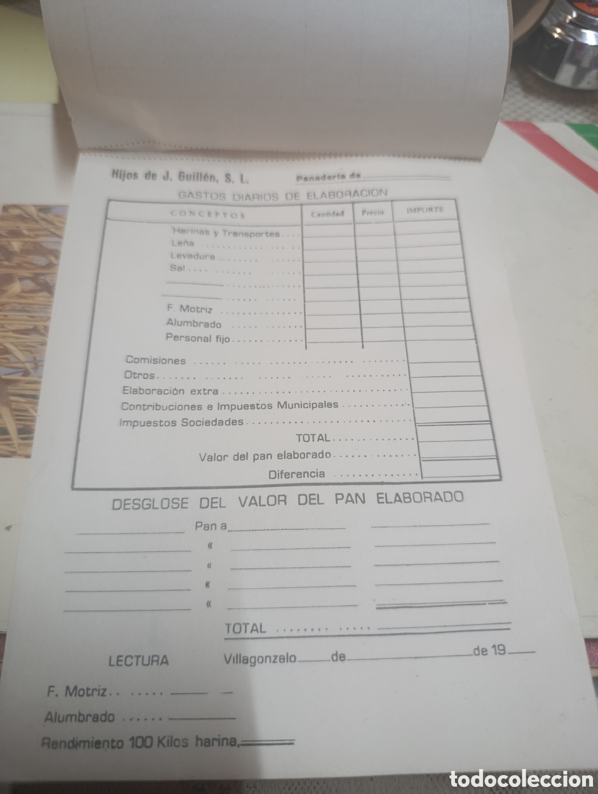 Otros art&iacute;culos de coleccionismo en papel: talonario completo de gastos de elaboraci&oacute;n hijos de J.Gillen.S.L Villagonzalo