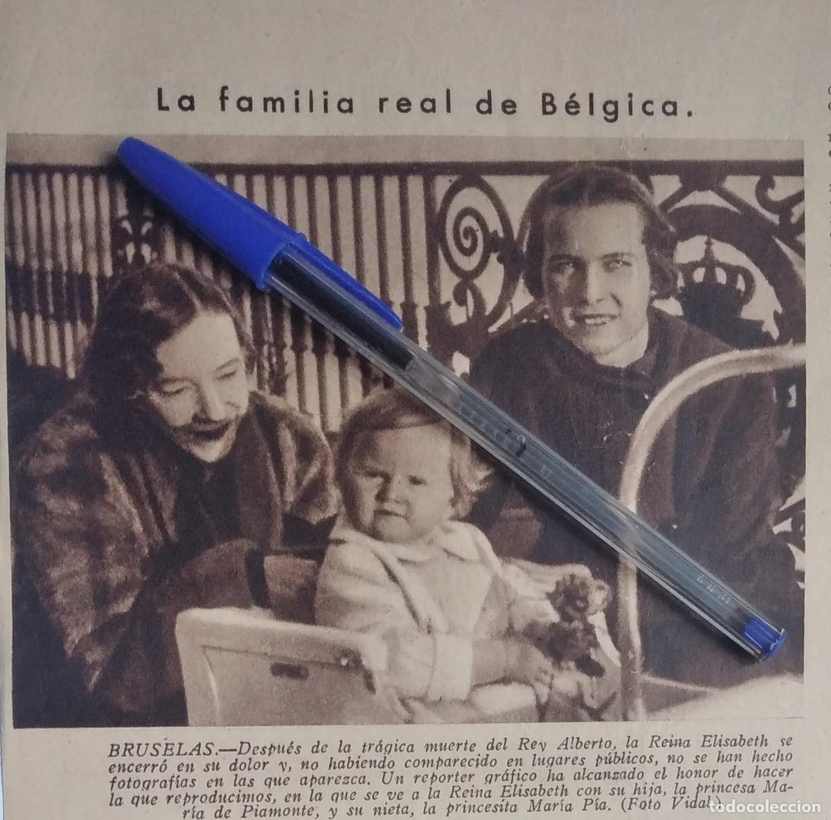Otros art&iacute;culos de coleccionismo en papel: B&Eacute;LGICA REINA ISABEL GABRIELA DE BAVIERA REY ALBERTO HIJA MAR&Iacute;A JOS&Eacute; PIAMONTE NIETA MAR&Iacute;A PIA 1935