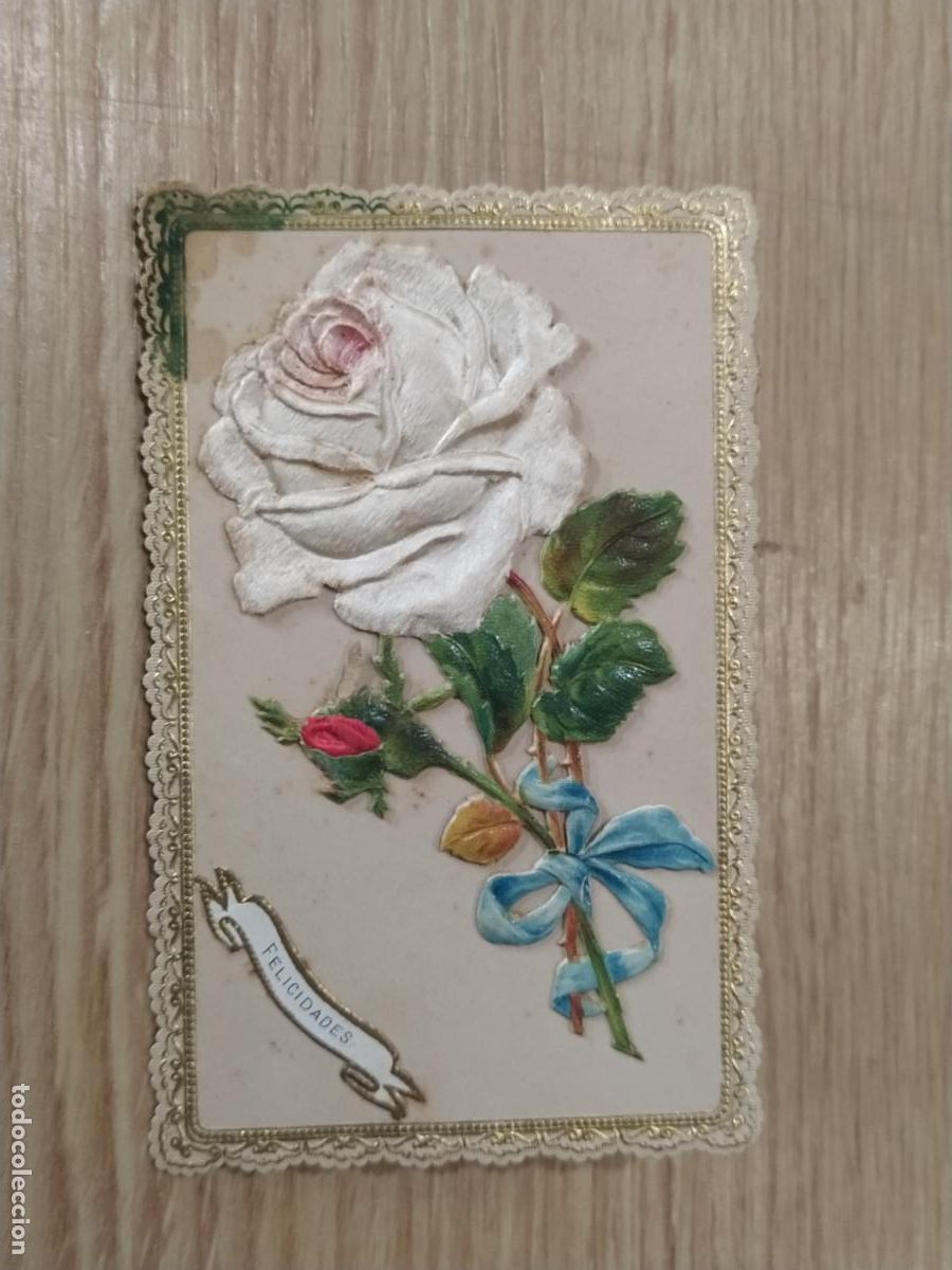 Otros art&iacute;culos de coleccionismo en papel: FELICITACION ANTIGUA CON RELIEVE - ANTOANIA CABRE Y GELABERT -VER FOTOS-(117.031)