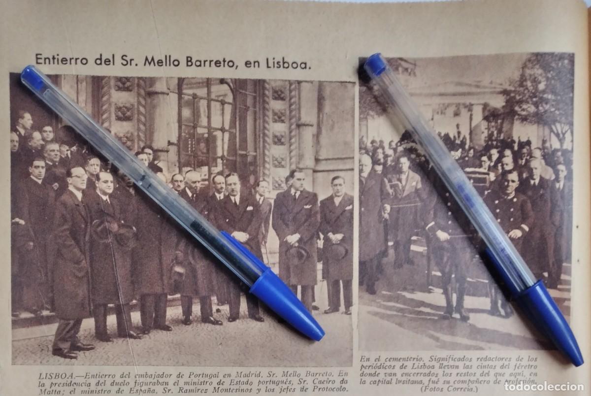 Outros artigos de papel: LISBOA ENTIERRO MELLO BARRETO EMBAJADOR DE PORTUGAL EN MADRID RECORTE PRENSA A&Ntilde;O 1935