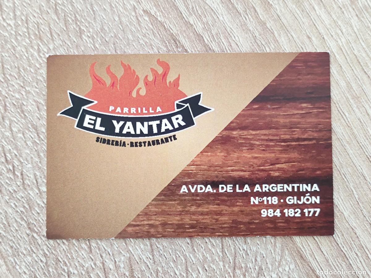 Otros art&iacute;culos de coleccionismo en papel: TARJETA DE VISITA - PARRILLA SIDRERIA RESTAURANTE EL YANTAR - XIXON GIJON ASTURIAS