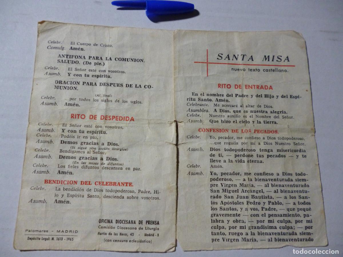 Otros art&iacute;culos de coleccionismo en papel: SANTA MISA OFICINA DIOCESANA DE PRENSA-1965-
