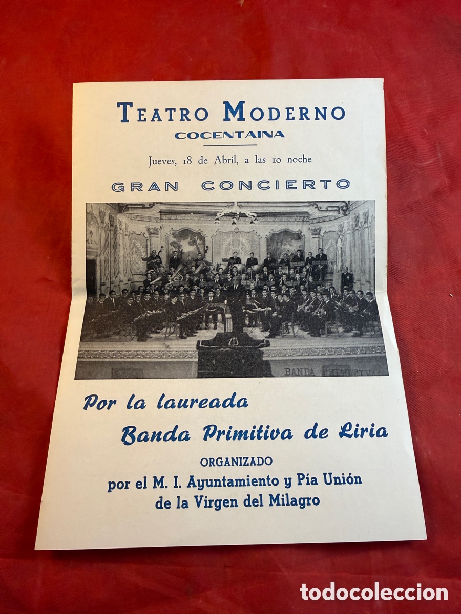Otros art&iacute;culos de coleccionismo en papel: TEATRO MODERNO COCENTAINA BANDA PRIMITIVA DE LIRIA