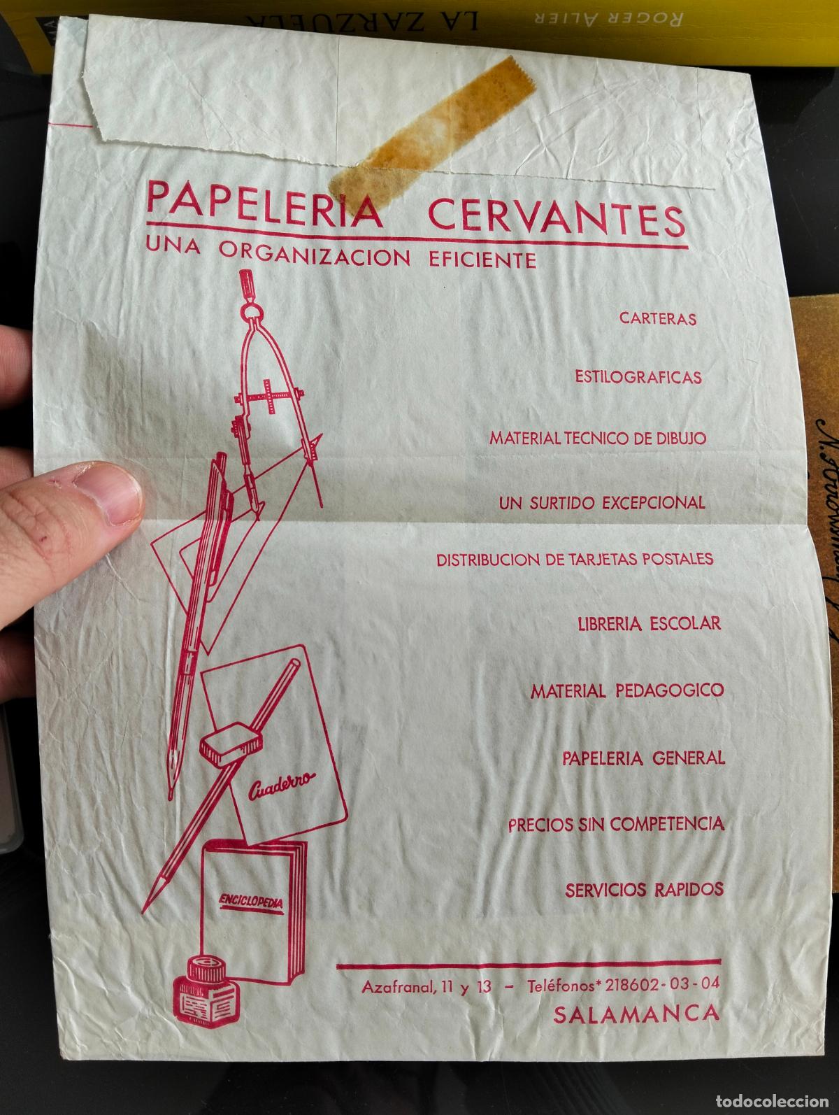 Otros art&iacute;culos de coleccionismo en papel: Salamanca, Bolsa de Papel de la Papeleria Cervantes, C/ Azafranal, 11