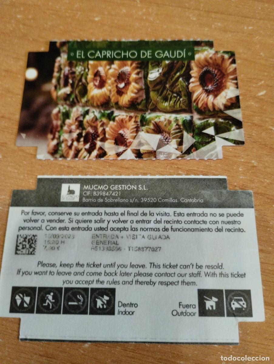 Otros art&iacute;culos de coleccionismo en papel: Lote 2 entradas Capricho de Gaud&iacute;