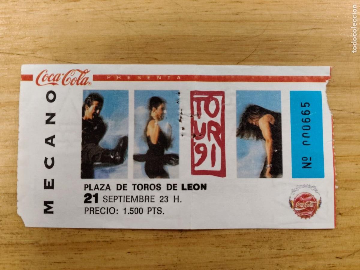 Otros art&iacute;culos de coleccionismo en papel: Entrada concierto MECANO 1991 en Le&oacute;n