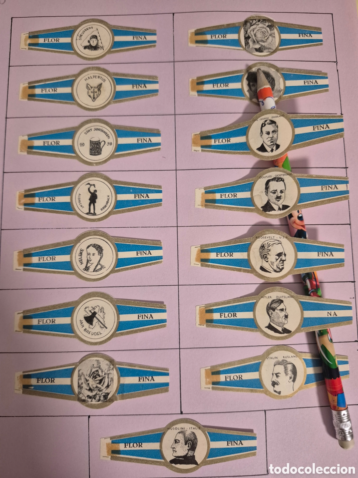Otros art&iacute;culos de coleccionismo en papel: 12 VITOLAS FLOR FINA FIGURAS POLITICAS SERIE COMPLETA