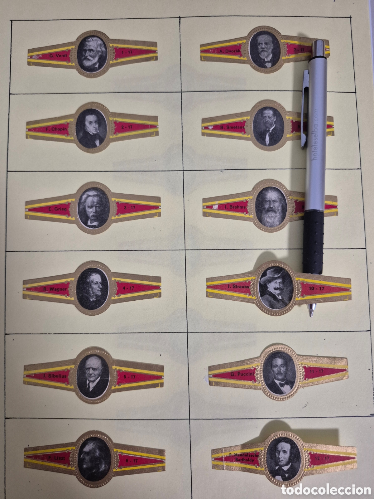 Otros art&iacute;culos de coleccionismo en papel: 17 VITOLAS COMPOSITORES SERIE COMPLETA