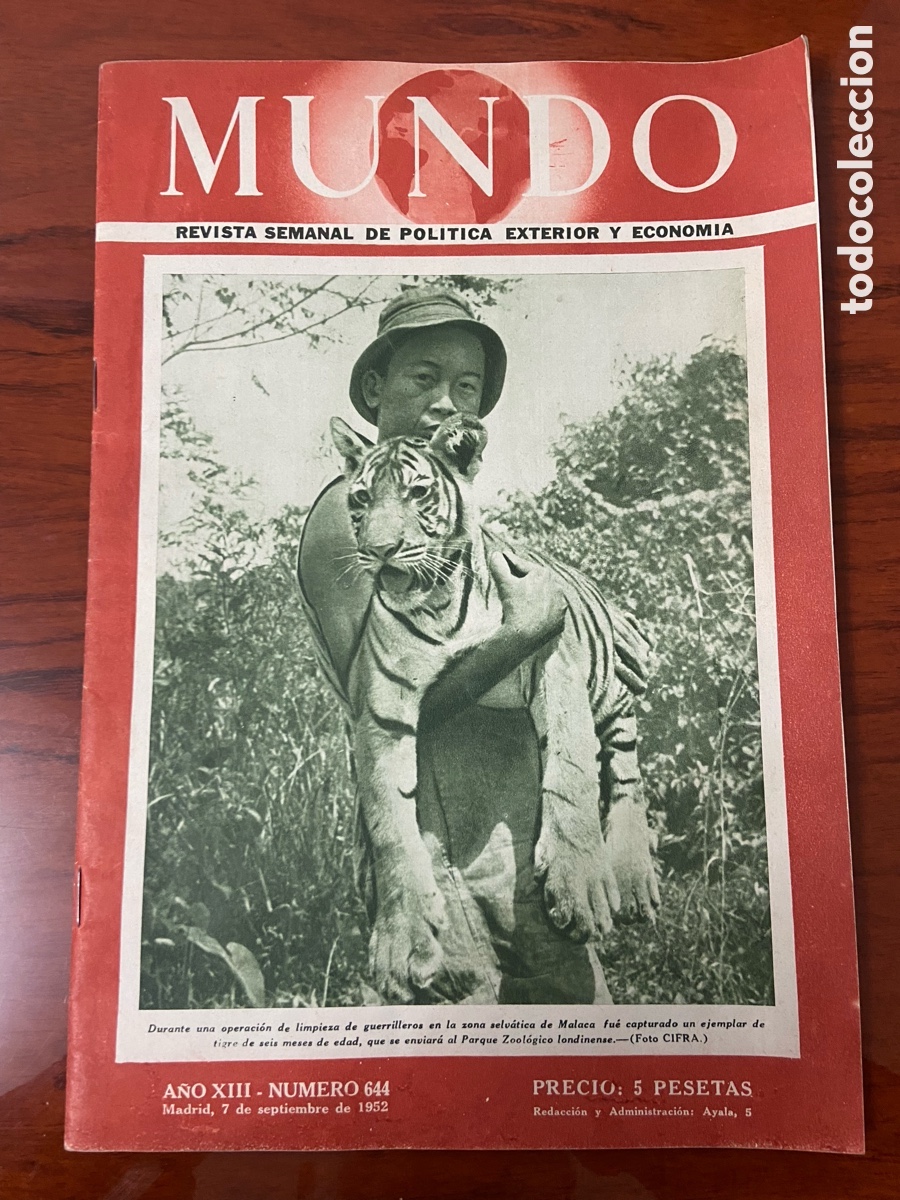 Otros art&iacute;culos de coleccionismo en papel: REVISTA. MUNDO. POLITICA EXTERIOR Y ECONOMIA. A&Ntilde;O V. N&ordm; 644. MADRID. Septiembre 1952