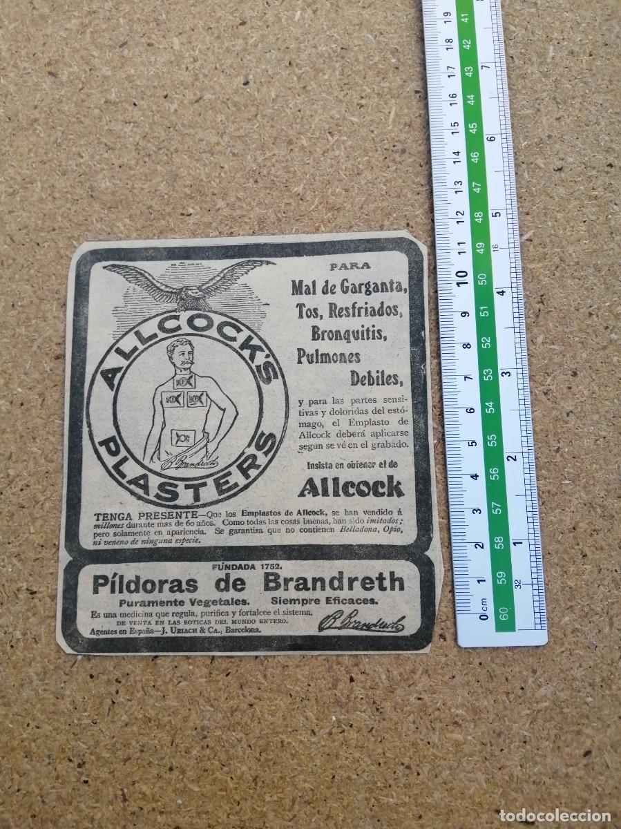 Otros art&iacute;culos de coleccionismo en papel: ANUNCIO. ALLCOCK' S PLASTERS