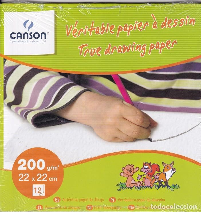 Otros art&iacute;culos de coleccionismo en papel: Canson Aut&eacute;ntico papel de dibujo de calidad, blanco, sin &aacute;cido y libre de cloro - 12 200 y 22*22 cm.