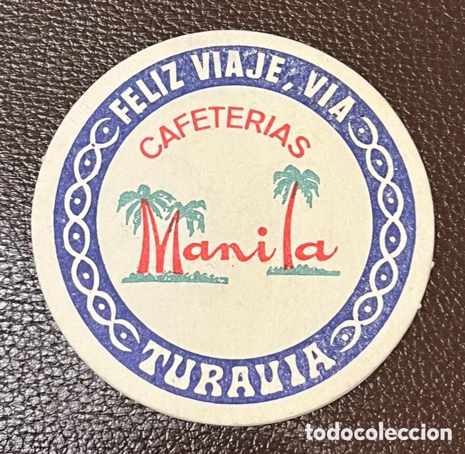 Otros art&iacute;culos de coleccionismo en papel: Posavasos. Cafeter&iacute;as MANILA. Turavia. Madrid. A&ntilde;os 70.