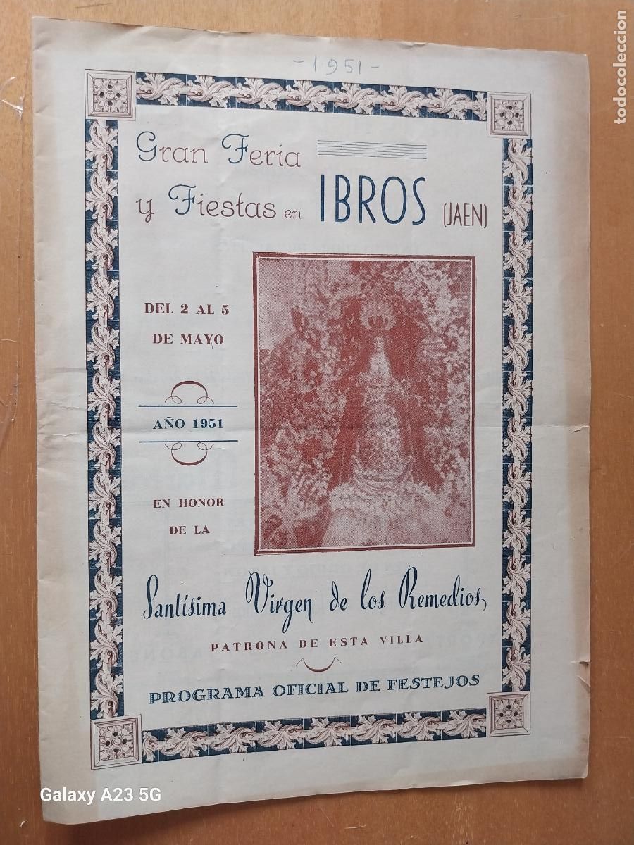 Otros art&iacute;culos de coleccionismo en papel: IBROS 1951 VIRGEN DE LOS REMEDIOS PROGRAMA FERIAS FIESTAS 21.5X15.7CMS APRX ORIGINAL 16PAG