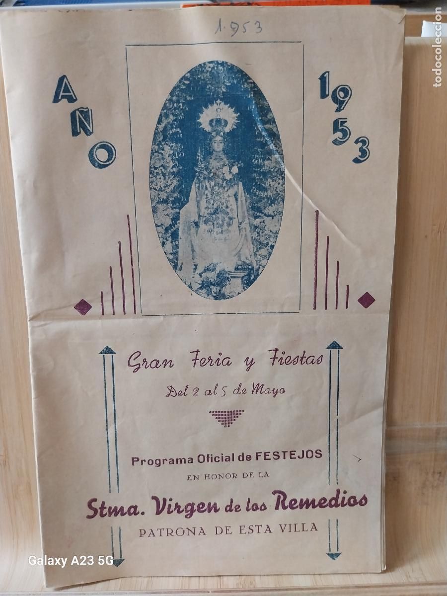 Otros art&iacute;culos de coleccionismo en papel: IBROS 1953 VIRGEN DE LOS REMEDIOS PROGRAMA FERIAS FIESTAS 20.5X13.2CMS APRX ORIGINAL 20 PAG