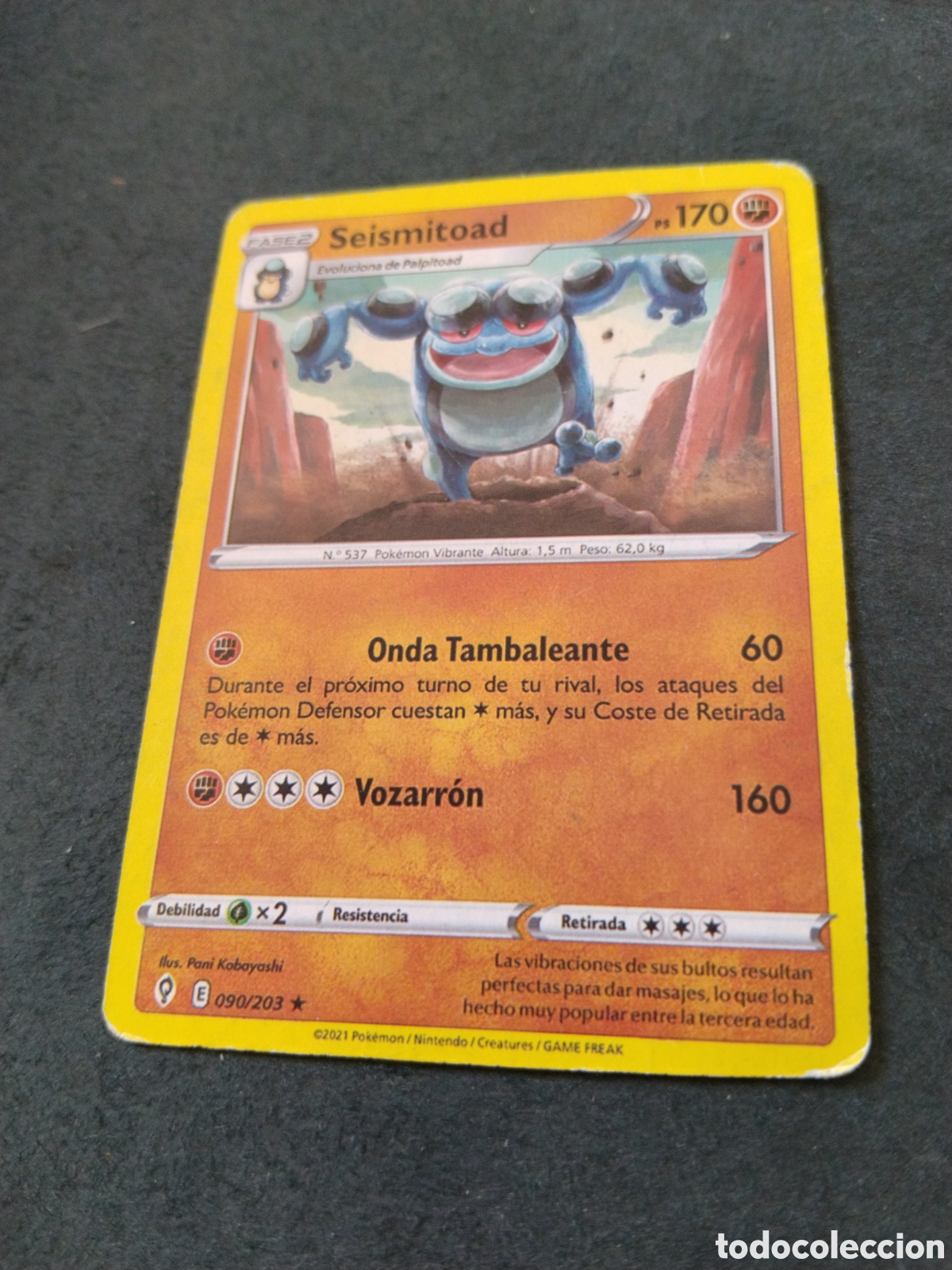 Otros art&iacute;culos de coleccionismo en papel: Carta POK&Eacute;MON seismitoad