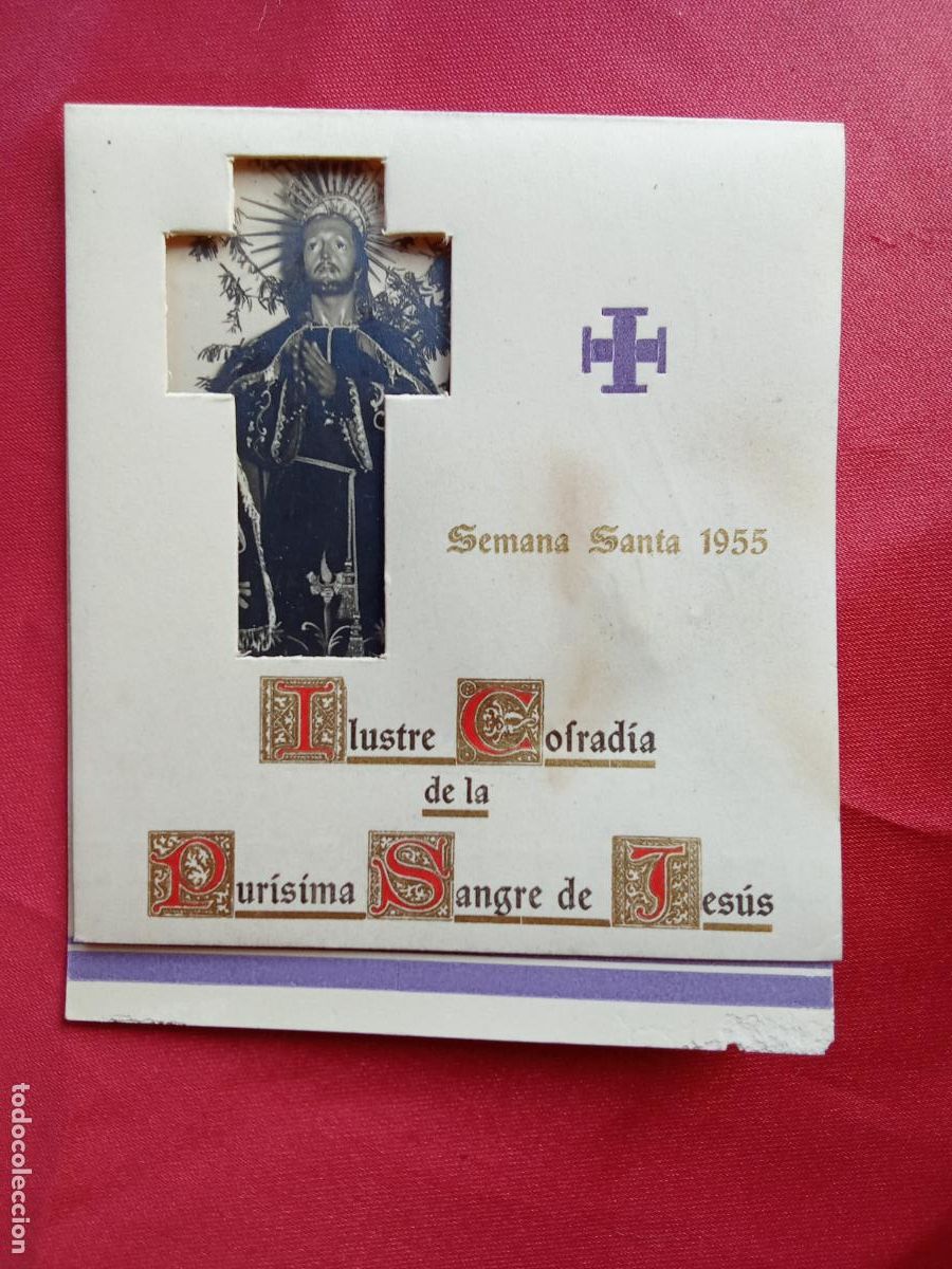 Otros art&iacute;culos de coleccionismo en papel: Recordatorio Semana santa Castell&oacute;n Ilustre cofrad&iacute;a de la Pur&iacute;sima Sangre de Jes&uacute;s 1954 P.2-150